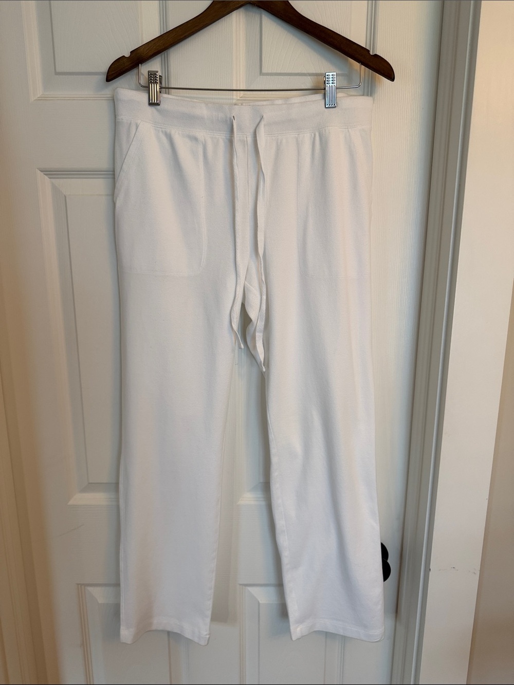 Lord & Taylor Women's White Knit Drawstring Track Pants